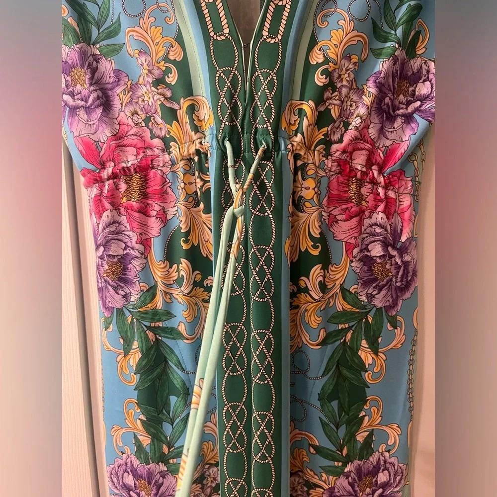 Boston Proper Floral Status Border Print Maxi Dress - Picture 7 of 9